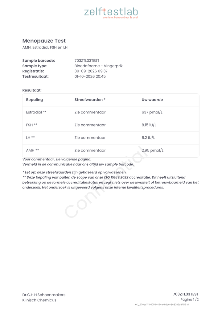Menopauze test