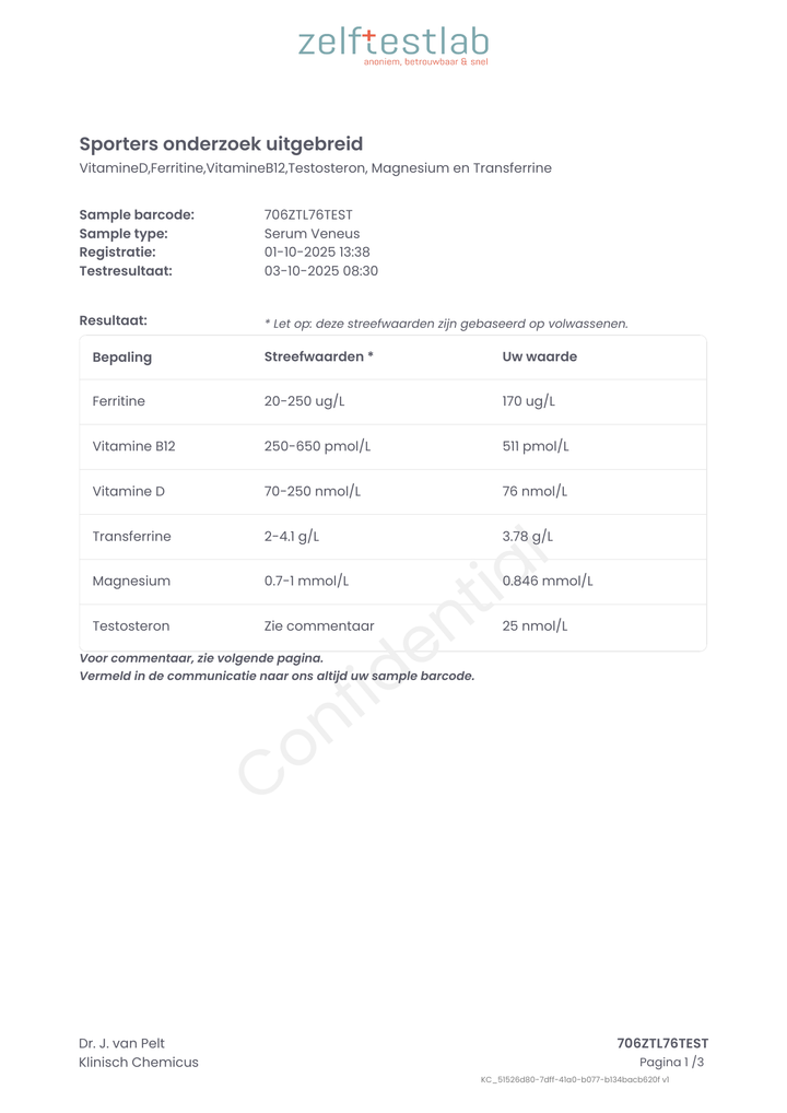 Test voor sporters