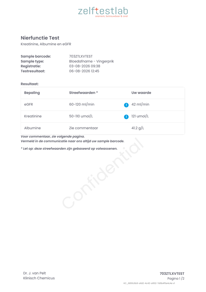 Nierfunctie test