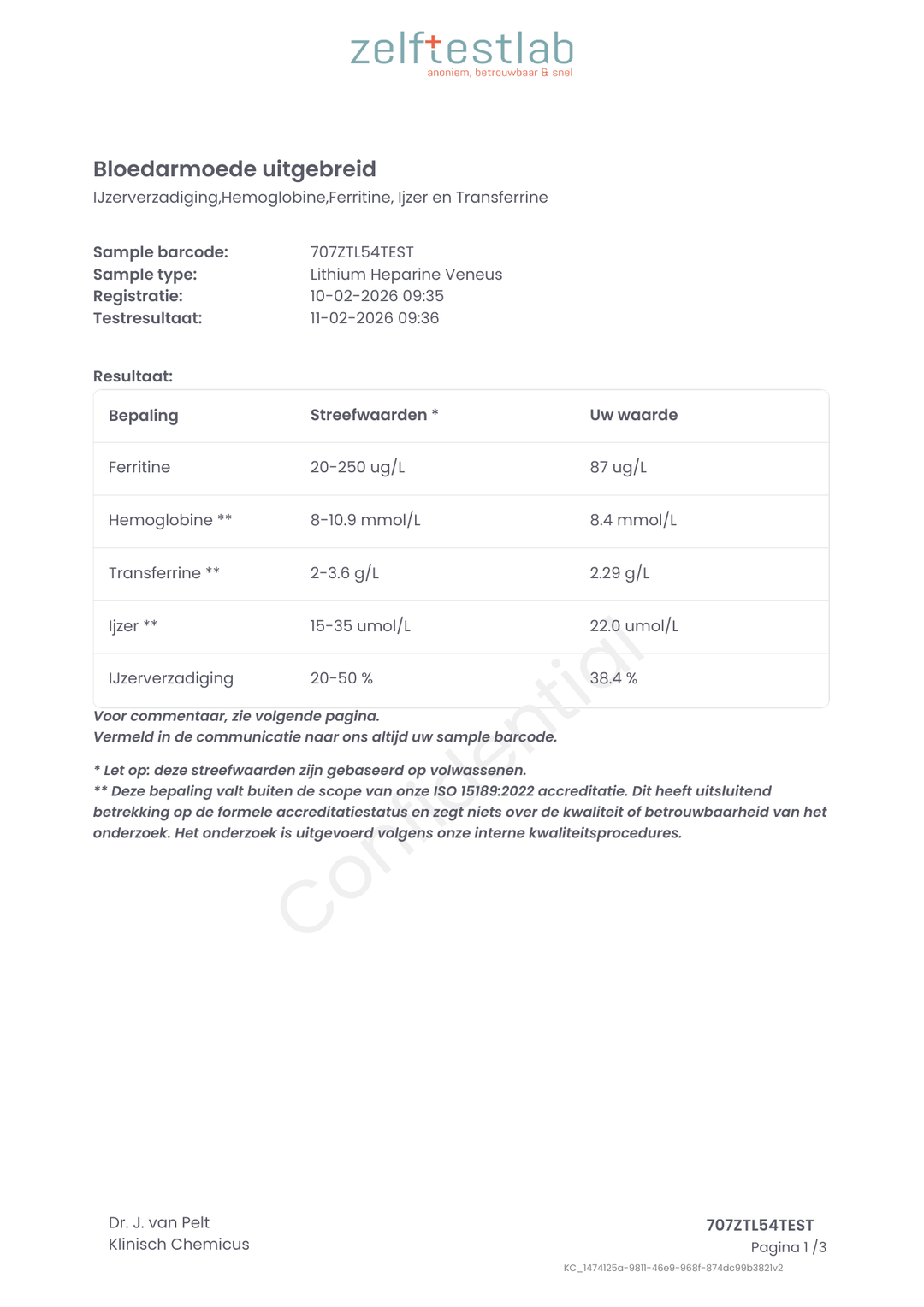 Bloedarmoede test uitgebreid