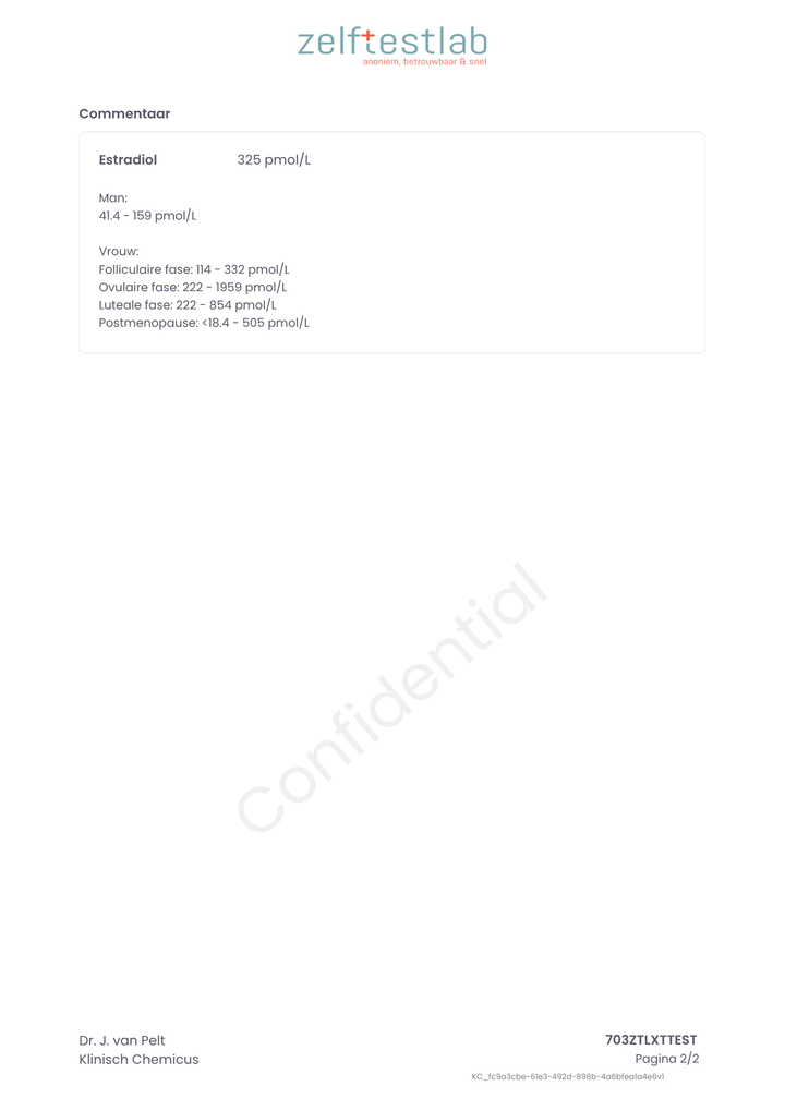 Oestradiol test