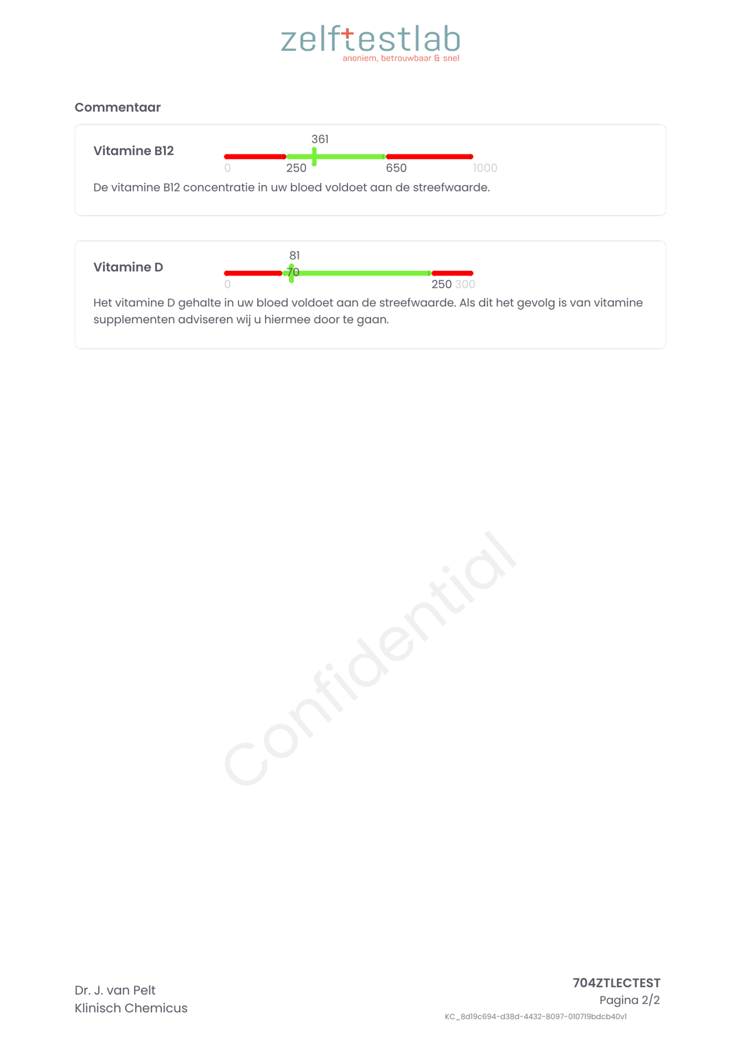 Vitamine tekort test