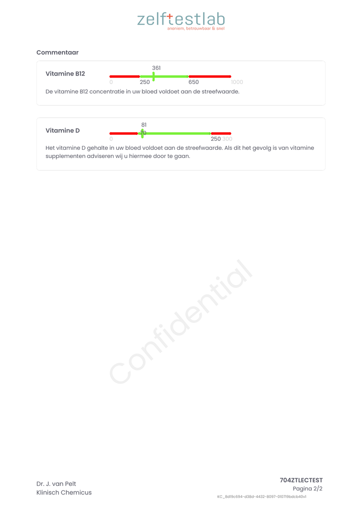 Vitamine tekort test