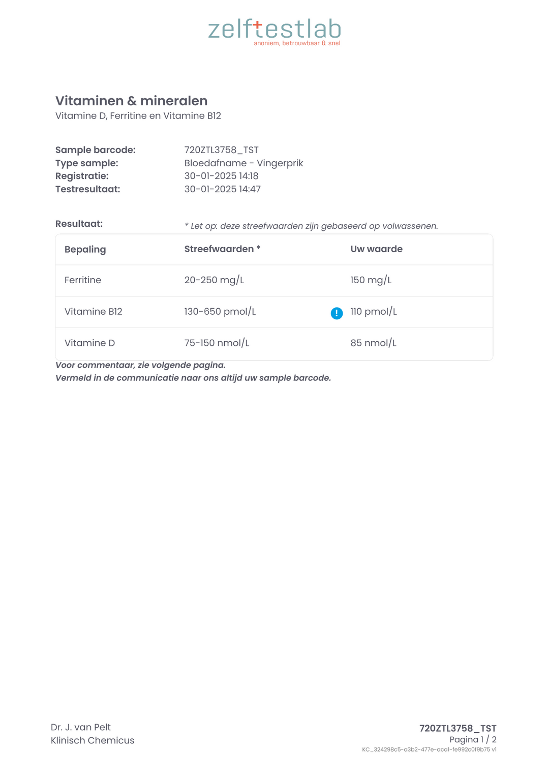 Vitamine en mineralen test