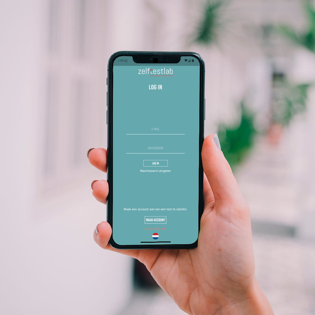 Login app Zelftestlab